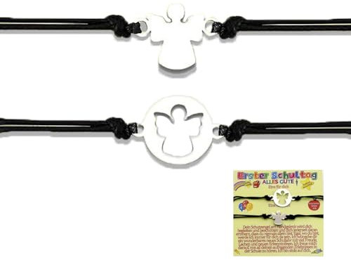 3Stück Armband Schulkind,Mädchen Einschulung Geschenke Armbänder,Junge Schulanfang Schutzengel Geschenk Glücksbringer,Mutter Zum Tochter Schulbeginn Schultag Erster Charms Einschulungsgeschenk,für Das