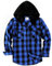 SwissWell Chemise Homme à Carreaux Flanelle Chemise Bûcheron Homme Surchemise Manches Longues Capuche Bouton Chemise Décontractée Bleu Foncé L