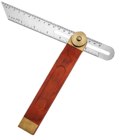 1Pcs Adjustable Bevel Gauge, 9 Inch/230mm T Bevel Blade Ruler, Adjustable Bevel Gauge with Hardwood Handle, Stainless Steel Ruler for Craftsman Carpenter Architect Engineer Woodworking