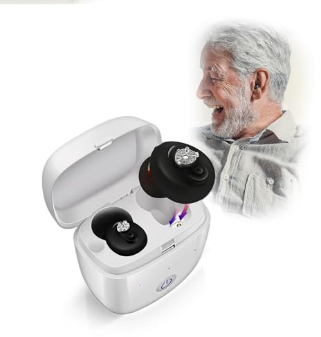 Britzgo Cancelador de Ruido Recargable con Compartimento de Carga, Auriculares Intrauditivos Invisibles, Hacen la Vida Más Fácil, Negro Mate (Binaural)