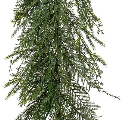 Zypressen & Zedern Girlande künstlich 1,8m x 16-24cm mit Spritzguss Spitzen - Koniferenmix Wintergirlande zum Dekorieren Basteln - Weihnachtsgirlande Kunstgirlande Dekogirlande Weihnachten - Grün