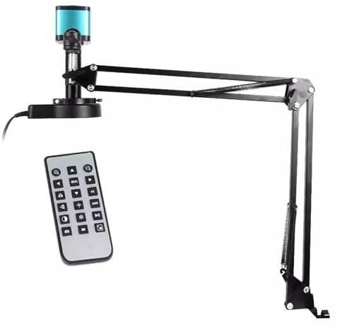 Microscopio Digital HDMI, Microscopio para Soldar 150X con Brazo Flexible, Cámara Ultra HD 4K De 16 MP, Compatible con Grabación De Vídeo, con Luz Anular LED, Control Remoto