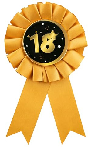 Tiwoca Geschenk zum 18. Geburtstag – schwarz-goldener Anstecker in edler Optik Zahl 18 – Stilvolle Geburtstagsdeko und elegante Geschenkideen für Junge und Mädchen