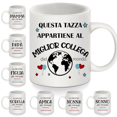 Bommex Questa Tazza Appartiene al miglior Collega del mondo Tazza per Collega Compleanno Regalo di Natale Lasciare Apprezzamento Regalo Colleghi Tazzine da caffè(mio collega-2)