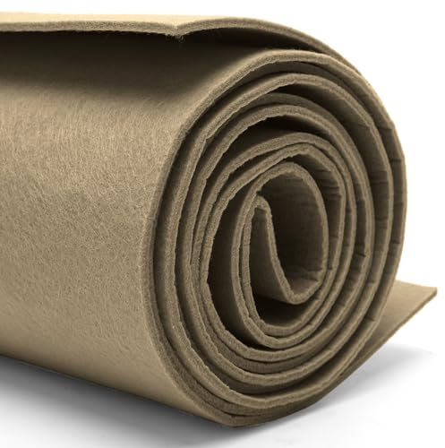 Filzrolle Filzstoff - 40cm x 250cm x 3mm,Bespannstoff aus Filz, für DIY Handwerken Dekoration Filzunterlage,Patchwork Filz tischläufer Kostüme(Hellbeige)