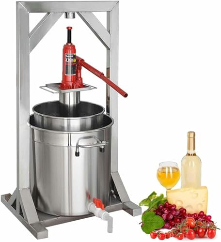LXWKAI Pressa per Vino di Frutta, pressa a mandrino in Acciaio Inossidabile con martinetto Idraulico, pressa per UVA, Forniture e Attrezzature per la Produzione di Vino, per Esterni, Cucina e casa