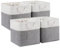 ICEMOR 30.5 x 30.5 x 30.5 cm Cube Storage Boxes, 4 Pack Large Collapsible Fabric Storage Bin with Ropes, Foldable Storage Cubes for Home, Office,Closet, Clothes, Toys Organizer (White & Grey)