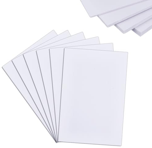 AHANDMAKER Lot de 6 feuilles en plastique PVC expansé, 3 mm, 5 mm, 7 mm, 9 mm d'épaisseur, papier mousse PVC, feuilles de carton PVC pour travaux manuels, présentations, panneaux, utilisation en