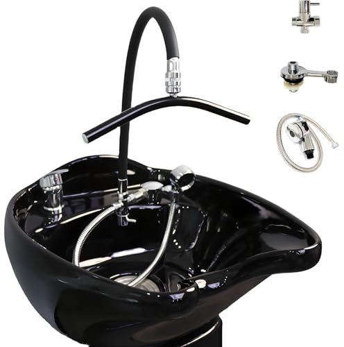 WUDLi Equipement de Cascade Head Spa, Douche avec Tuyau de 60cm, Sortie d'eau rotative à 360°, pour bac à shampoing ou lit