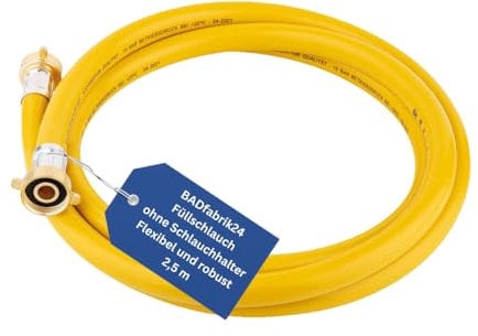 BADfabrik24 Füllschlauch ohne Schlauchhalter – Heizungsbefüllschlauch DN 20, flexibel & robust – für temporäre Befüllung von Heizungsanlagen (2,5 m)