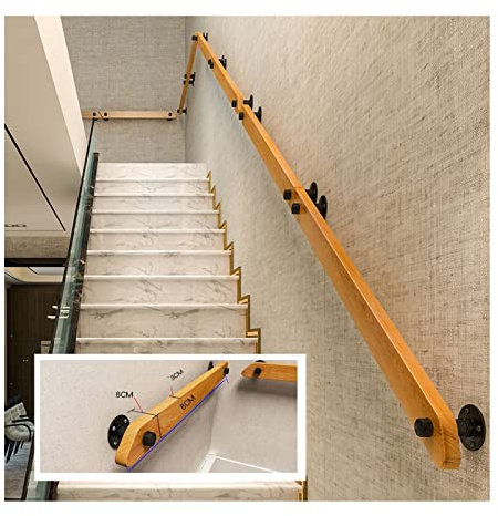 Camiseta de escalera, kit de barandilla de la escalera de madera, para escaleras de plancha para exteriores del kit de soporte de barandilla de hierro forjado (color: color: beige, tamaño: 1ft/30cm)