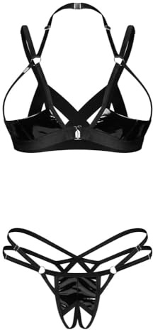 Obsessive Keira Lise 2-teiliges offenes Set – Schwarz