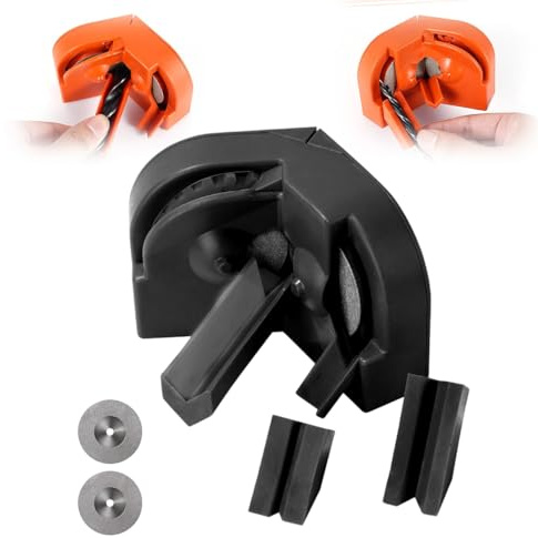 Multifunction Drill Bit Sharpener with 2 Grinding Wheels,Portable Drill Machine Blade Sharpening Universal Tool for HSS, Carbide & Masonry Bits (Black)