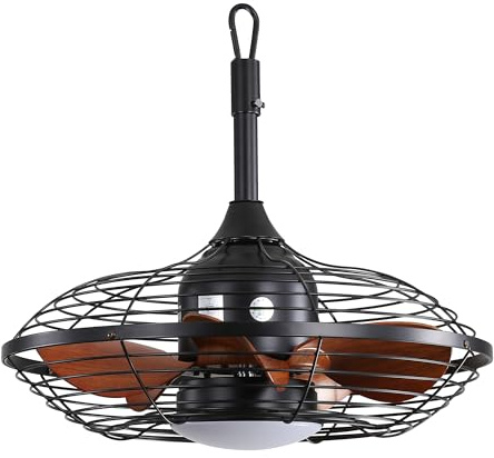 Generisch 51cm Deckenventilator mit 3-farb LED, DC-Motor, Fernbedienung, für Innen/Außen, wetterfest, Ultra-leise, Timer, einfache Montage