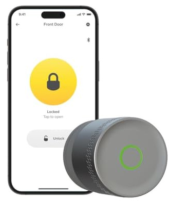 Yale Linus Smart Lock L2 Lite – Argent – 05/109100/SI-UK | Serrure de porte intelligente pour portes d'entrée | Entrée sans clé | Contrôle par application | Installation facile | Clés numériques |