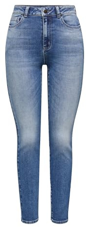 ONLY Damen Straight-Fit Jeans Blau 27/30 | Gerade geschnitten fit, Knöchellang, Casual, Bei max. 30 grad waschen