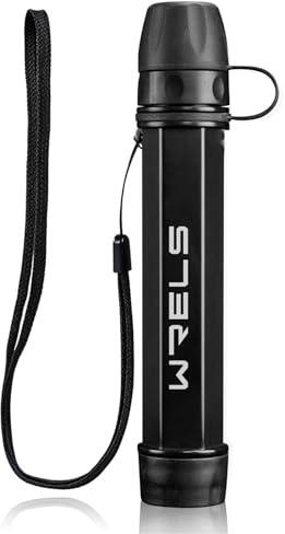 WRELS Water Filter Straw,NSF & SGS Certified Personal Portable Filter for Camping Hiking Survival,Outdoor Water Filter with Carabiner & Extension Tube – Emergency Water Filtration System