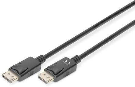 DIGITUS DisplayPort-Kabel - UHD 4K/60Hz - 2m - mit Verriegelung, HBR 2 - Displayport 1.2 - Kompatibel mit Monitor, Gaming-Grafikkarte