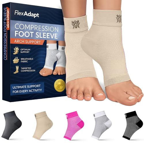 Chaussettes de compression pour soulager la fasciite plantaire et la tendinite d'Achille – Paire de manchons de compression de la cheville pour le gonflement du pied, l'épine calcanéenne, la douleur