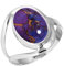 Jeweloporium Bague en argent sterling 925 avec turquoise violette et cuivre, taille 49, bijou bohème en pierres précieuses ovales
