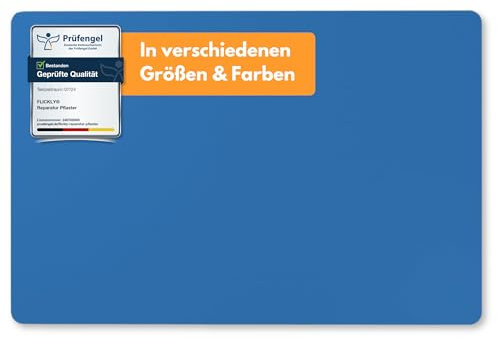 Flickly® Selbstklebende Reparatur Flicken | LKW, Anhänger, Zelt, Markisen, Camping, Sonnenschirme, Pool | in vielen Farben erhältlich | 30cm x 20cm | (RAL5012) Lichtblau