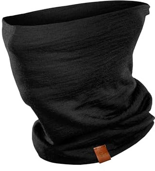menique Merino Multifunktionstuch Damen Schlauchschal Winter Winddicht Halswärmer Damen halstuch für Motorrad Laufen Arbeit Ski-Maske für Damen und Herren Schwarz