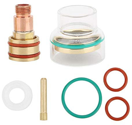 Brenner Gas Tig WIG Schweißkit TFM53NCN WIG-Schweißbrenner-Set WIG Brennerglasbecherhülse für WP17 / WP18 / WP26 für Präzises Schweißen und Kleine Arbeiten(2.4mm)