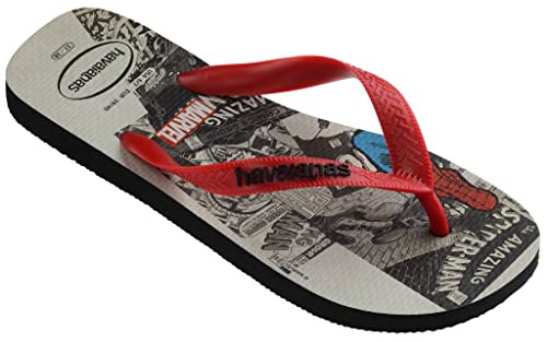 Havaianas - Top Marvel Classics, Comfortable, Lightweight and Durable Flip-Flops, Marvel Superhero Comic Print, Child