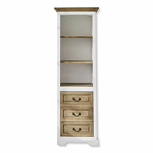 Loberon Schrank Degarmo, französischer Landhausstil, DREI Schubladen, modular erweiterbar, liebevolle Handarbeit, edle Zweifarbigkeit, Aufbewahrung, Mangoholz, Eisen, braun