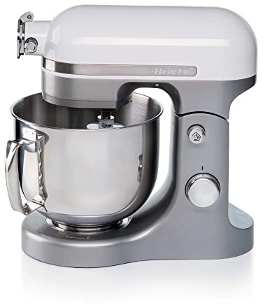 Ariete 1589 Moderna Planetaria Knetmaschine, 1600 Watt, 11 Geschwindigkeiten, 5,5 Liter, 3 Zubehörteile zum Mixen, Pürieren und Aufschlagen, Weiß