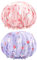 G2PLUS 2PCS Elastic Kids Bath Caps, Double layer Baby Bathing Shower Caps, Reusable Children Waterproof Cartoon Hat for Kids