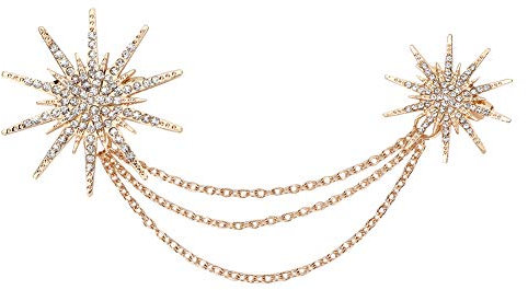 Elegante Spilla con Catene Pendenti, Spilla con Catena Diamante Brillante Elegante Maglione Clip Scialle Cardigan Spilla Camicia Spilla Retrò Gioielli Abbigliamento Decorazione Unisex Donna Uomo