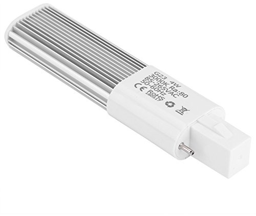 Haofy 2 Pin Base LED Tube, G23/GX23 CFL Replacement, 6000K, 4W Single Tube PL Lamp Bulbs, No Ballast, 85-265V, Horizontal Recessed(G23/Cold White)