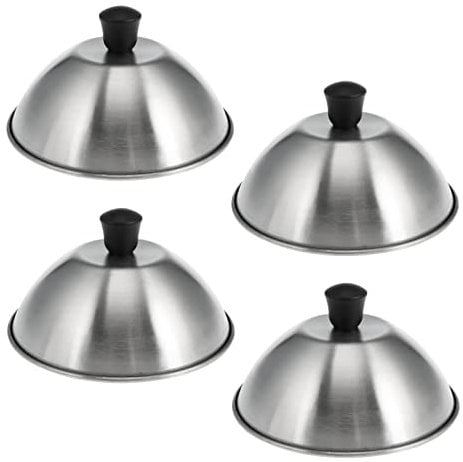 bremermann Burgerhauben-Set // je 16 cm // Grillhaube Schmelzglocke Burger-Cover // Edelstahl (Edelstahl, 4er)