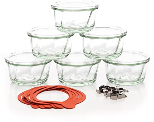 WECK 6er Set Gugelhupfglas 450ml inkl. Verschluss und Dichtung - Zum Selbstbefüllen