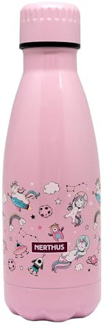 Nerthus FIH 898 Botella Termo Doble Pared Unicornios, 350ml Capacidad