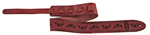 Ovation Gitarrengurt Premium Leder, Signature Multi-Soundhole, Ruby Red