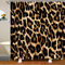 Duschvorhang 240x200 Leopardenmuster, Wasserdicht Anti Schimmel Duschvorhänge 3D Braun, Shower Curtains Waschbar mit 12 Ringe, Duschrollo für Badewanne, Dusche Badezimmer