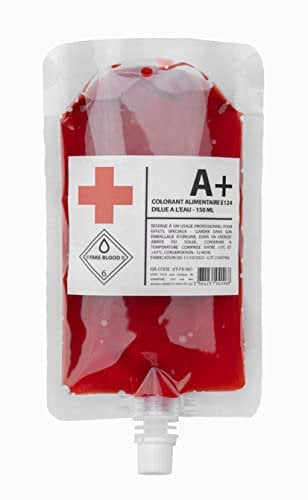 VISIO TECH Poche de faux sang liquide professionnel pour décor halloween 150mL