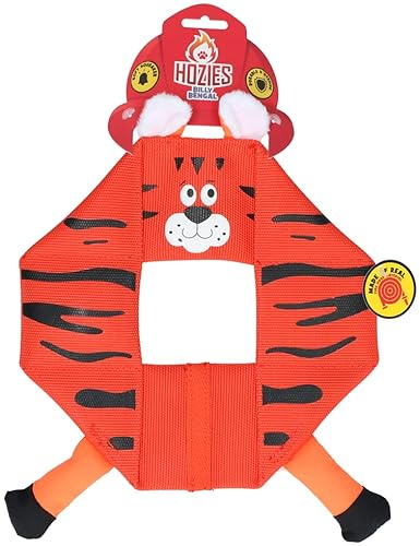 Hozies Billy Bengal Octagon – Extra Starkes Feuerwehrschlauch-Hundespielzeug – Starkes Hundekuscheltier für den Welpen – Hundespielzeug-Seil – Weicher Quietscher – Auf dem Wasser schwimmend