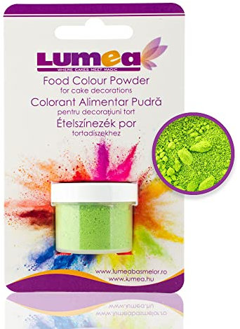 Lebensmittelfarbe Pulver, fettlöslich, 2-4g Dose für Fondant, Marzipan, etc. Backzubehör Tortendekoration (Zitrus-Grün)