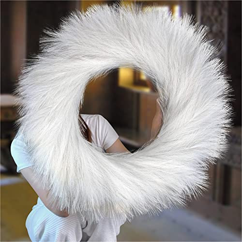 68,6 cm weißer Pampasgras-Kranz für Boho-Wanddekoration, Herbstkränze für Haustür außen, voller und fusselfreier Seiden-Kunst-Pampas-Kranz.
