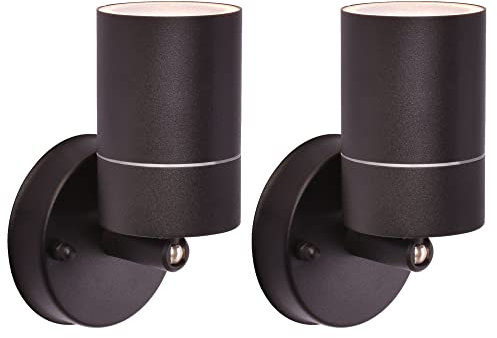 2x Aussenwandleuchte Schwarz aus Edlesthal mit GU10 Fassung Schwenkbar Wandleuchte Wandlampe 109B-B