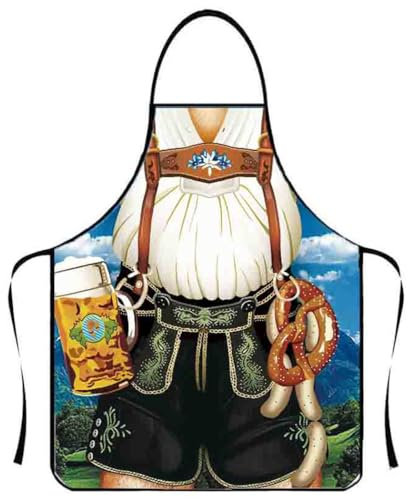 Anzhee Oktoberfest Schürzen Männer Damen Lustige Sexy Neuheit BBQ Schürze für Frauen Herren Bierfest Schürze Kochen Küche Grill Schürze für Oktoberfest Party Schürze Geschenk