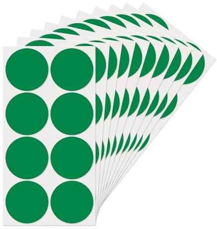 YIKIADA Grün Runde 50 mm Punktaufkleber Selbstklebende Markierungspunkte Wasserdicht Klebepunkte Aufkleber Kleine Farbkodierung Etiketten 80 Stück