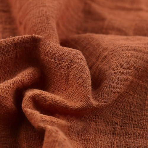 300cm x 130cm Stoffe Stoff aus Baumwolle und Leinen,Dünner Leinenstoff,Stoff Fabric Meterware,Fabric zum Nähen,Dekostoff für DIY Basteln Kleidungsdekoration Tischdekoration,Orange