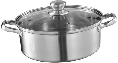JISADER Stainless Steel Stockpot Induction Pot Kitchenware Cookware Cooking Pot for Party, 30cm