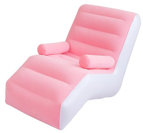 Baoblaze Divano Pieghevole, Poltrona Lounge Gonfiabile con braccioli, Seduta, Lettino da Gioco per Giochi per Interni ed Esterni, Adulti, Rosa