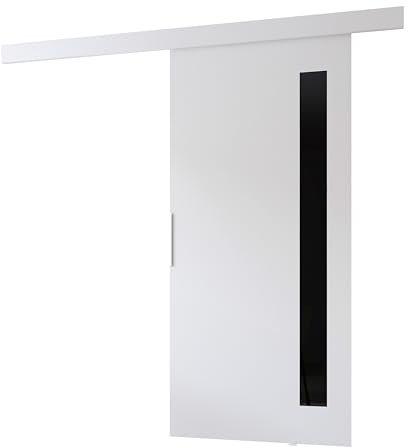 MINIO go for it - Schiebetür Komplettset CLEAN G, 86 cm Breit, Schiebetüren, Wandmontage, Schiebetürsystem, Zimmertüren - Weiss Matt