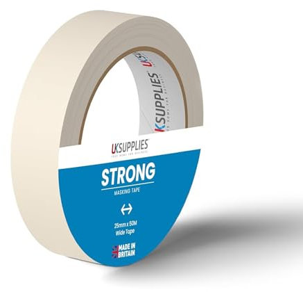 UK SUPPLIES LIMITED Pack of 1 Masking Tape (1 Inch) for Painting 25mm x 50m, Low Tack Painters Tape Wall Safe Wide Masking Tape for DIY Crafts, Decorating, Marking & Picture Framing